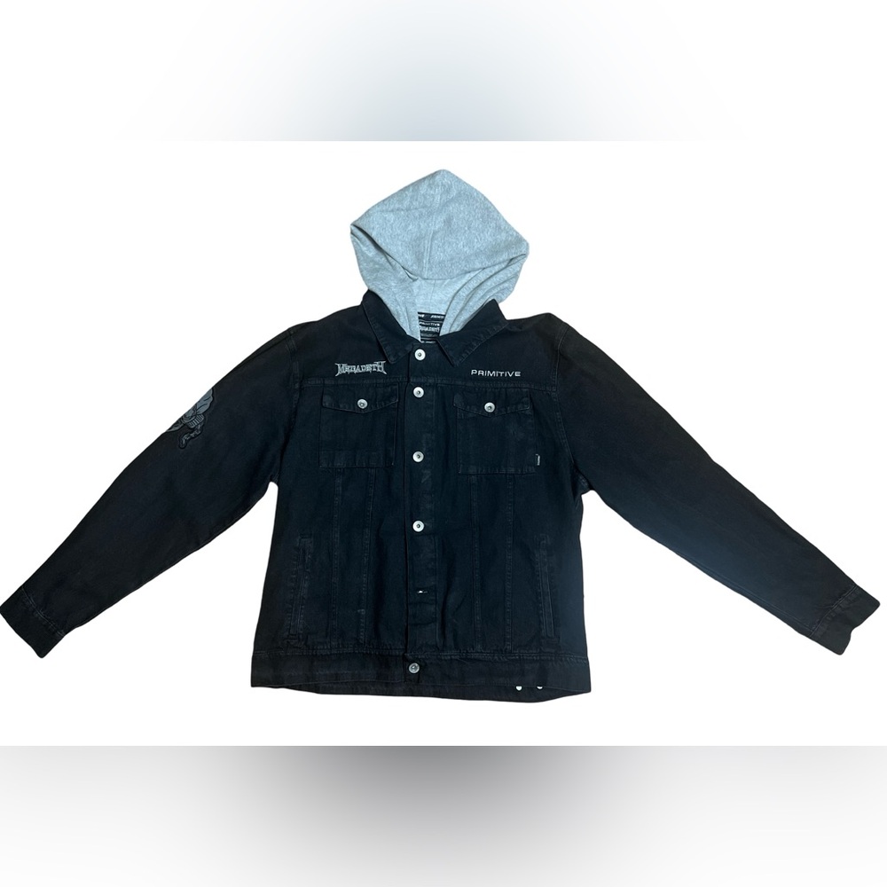 PRIMITIVE COUNTDOWN TWO-FER DENIM JACKET - L / BLACK